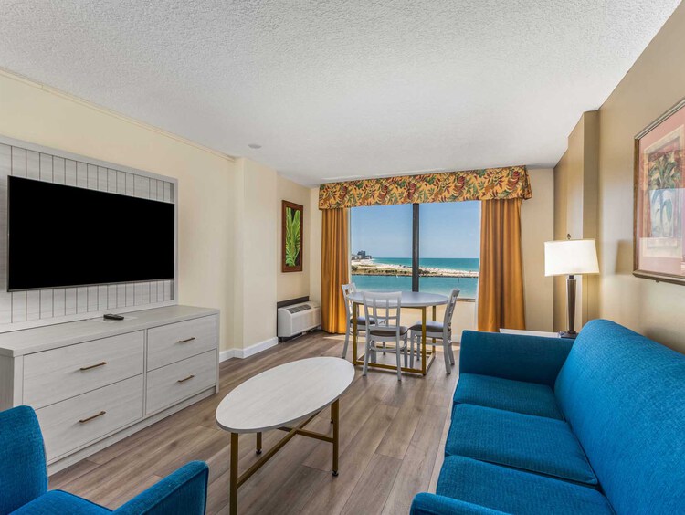 Living room area with a TV