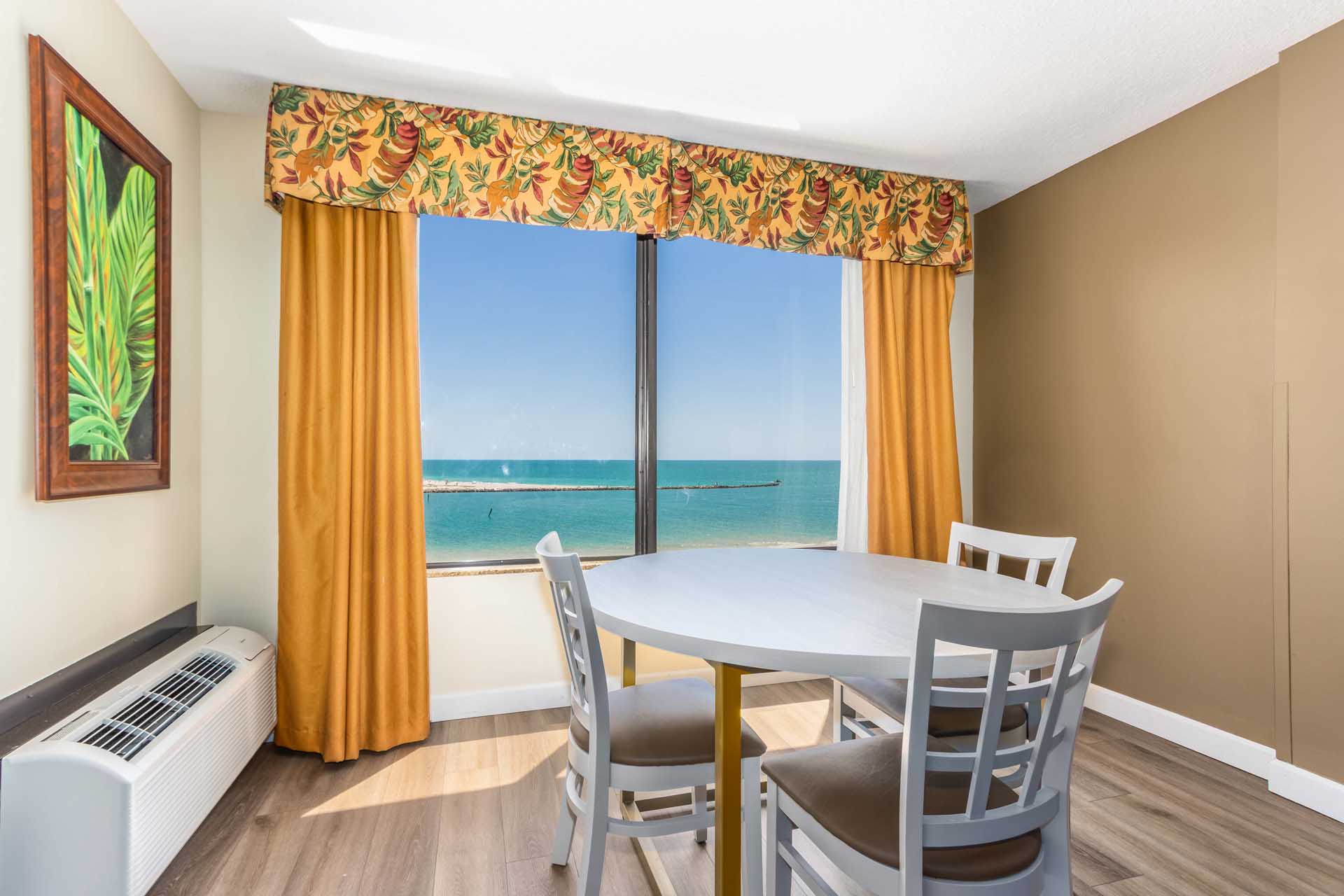 Dining table with a Gulf view