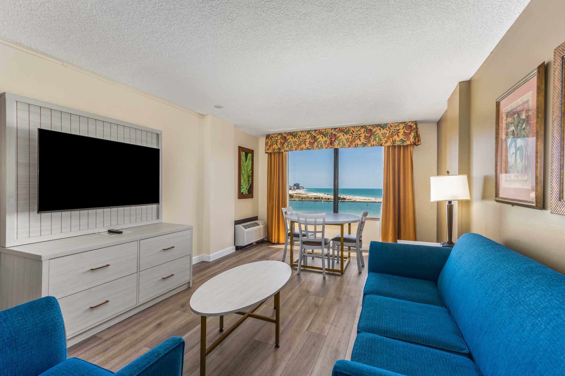 Living room area with a TV