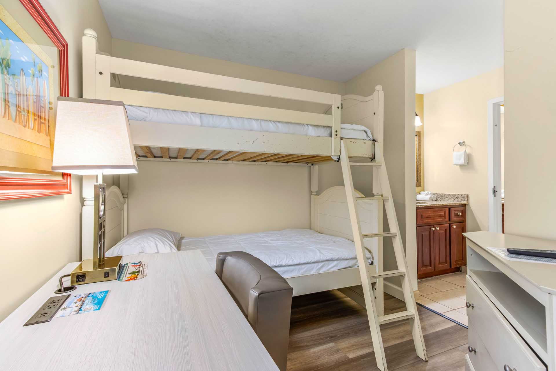 Bunk beds with a desk
